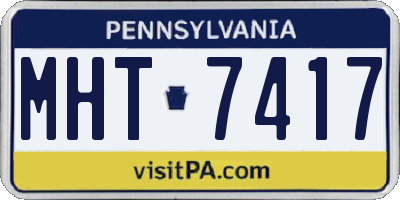 PA license plate MHT7417