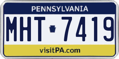 PA license plate MHT7419