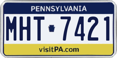 PA license plate MHT7421