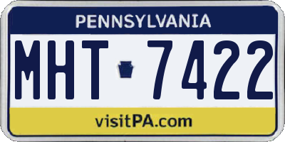 PA license plate MHT7422