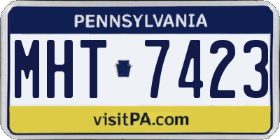 PA license plate MHT7423