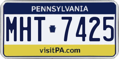 PA license plate MHT7425