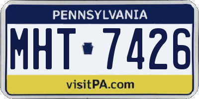 PA license plate MHT7426