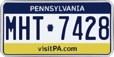 PA license plate MHT7428