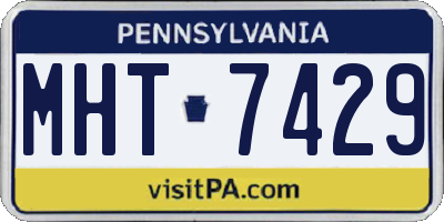 PA license plate MHT7429