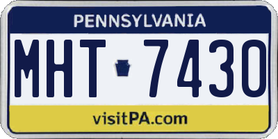 PA license plate MHT7430
