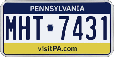 PA license plate MHT7431