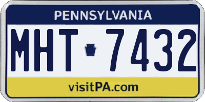 PA license plate MHT7432