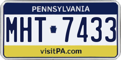 PA license plate MHT7433