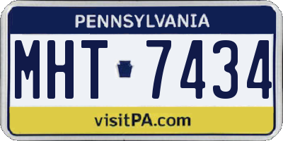 PA license plate MHT7434
