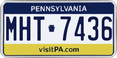 PA license plate MHT7436