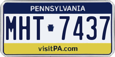 PA license plate MHT7437