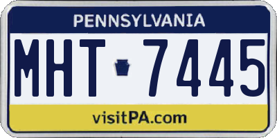 PA license plate MHT7445