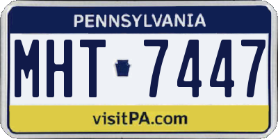 PA license plate MHT7447
