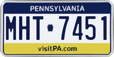 PA license plate MHT7451