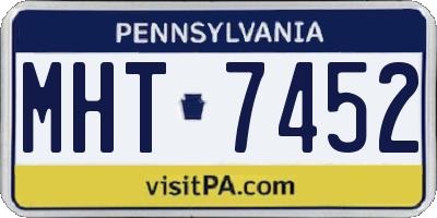 PA license plate MHT7452