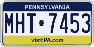 PA license plate MHT7453