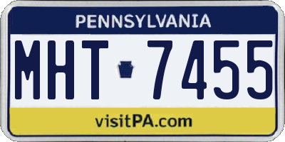 PA license plate MHT7455