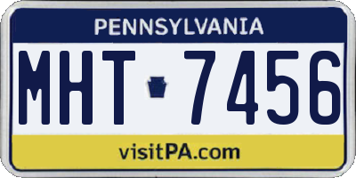 PA license plate MHT7456