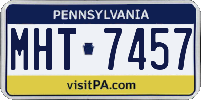 PA license plate MHT7457