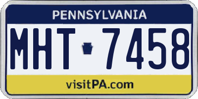 PA license plate MHT7458