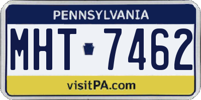 PA license plate MHT7462