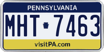 PA license plate MHT7463