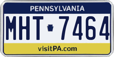 PA license plate MHT7464