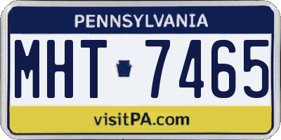 PA license plate MHT7465