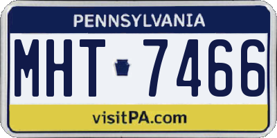 PA license plate MHT7466