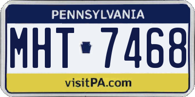 PA license plate MHT7468
