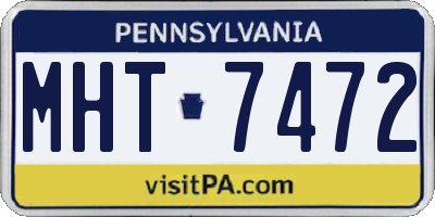 PA license plate MHT7472