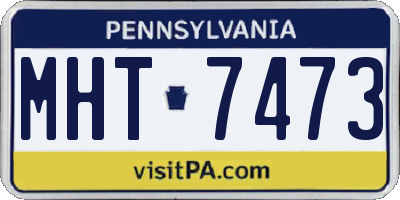 PA license plate MHT7473