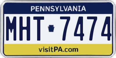 PA license plate MHT7474