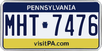 PA license plate MHT7476
