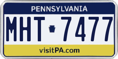 PA license plate MHT7477