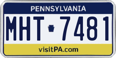 PA license plate MHT7481
