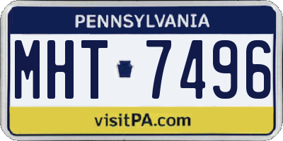 PA license plate MHT7496