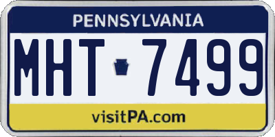 PA license plate MHT7499
