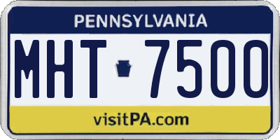 PA license plate MHT7500