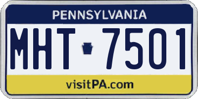 PA license plate MHT7501