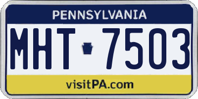 PA license plate MHT7503