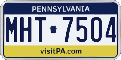 PA license plate MHT7504