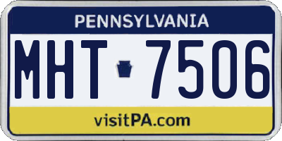 PA license plate MHT7506
