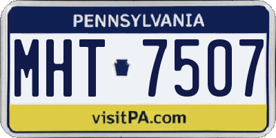 PA license plate MHT7507
