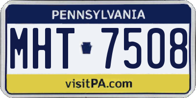 PA license plate MHT7508