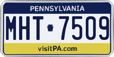 PA license plate MHT7509