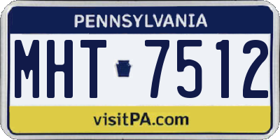 PA license plate MHT7512