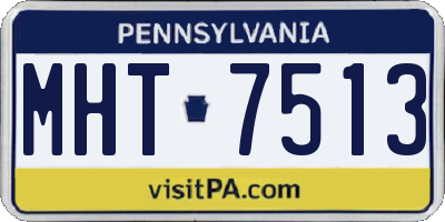 PA license plate MHT7513