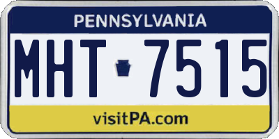 PA license plate MHT7515